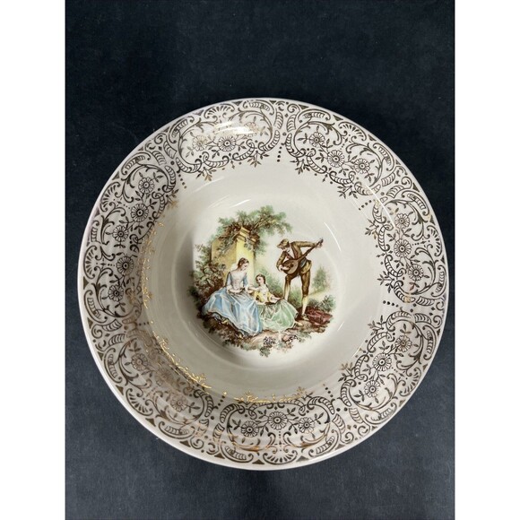 VTG American Limoges Triumph China D'or Dessert Bowls 6 1/8'' Set Of 2 - Picture 2 of 9